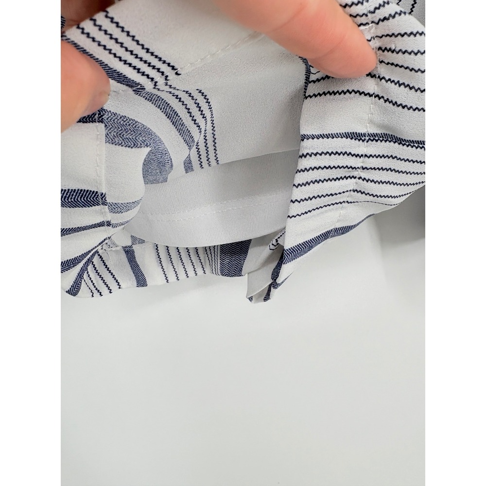 Japna Striped Jumpsuit Tie Front Smocked Cropped Jumpsuit Blue White Size XS - Picture 7 of 9